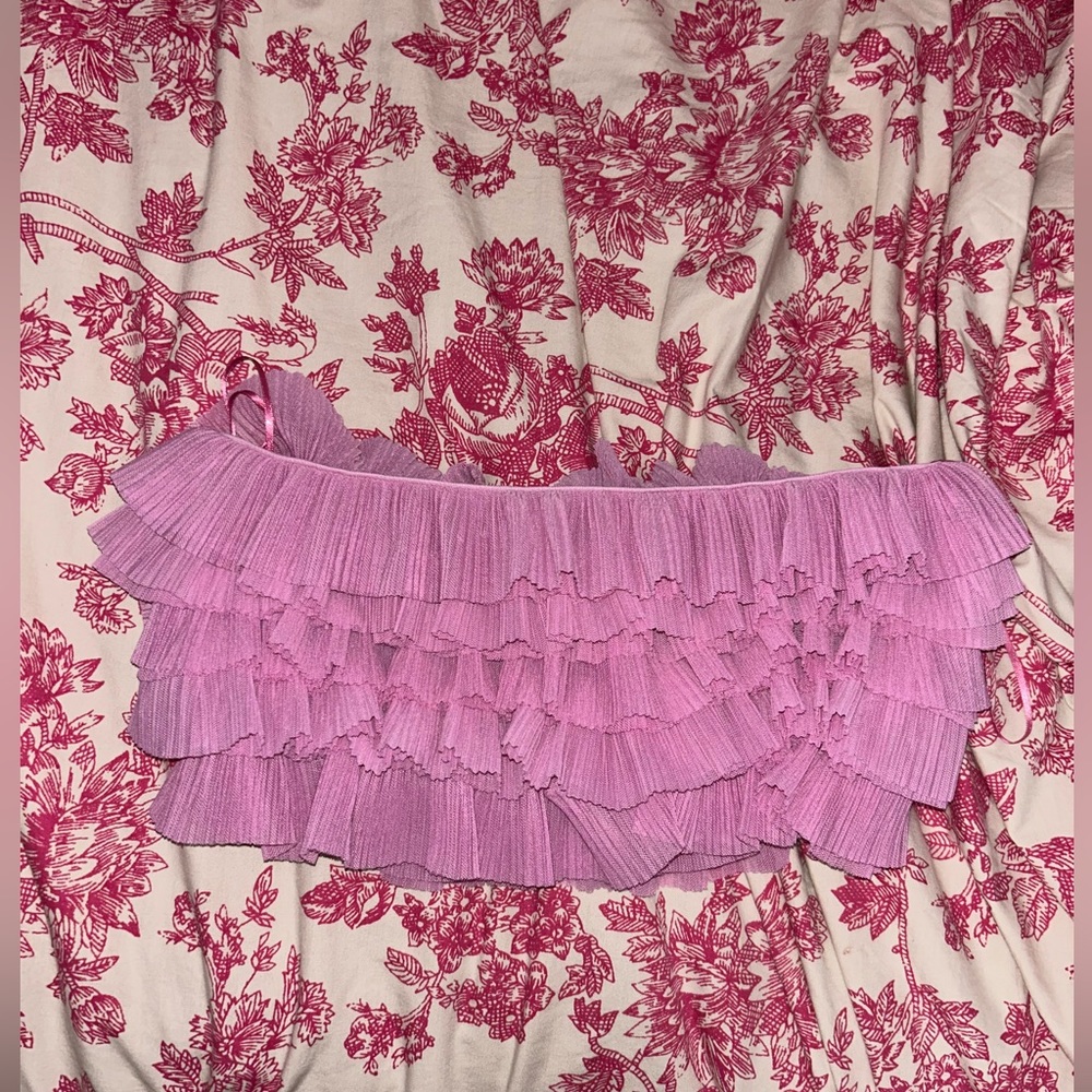 Zara pink ruffle tube top
